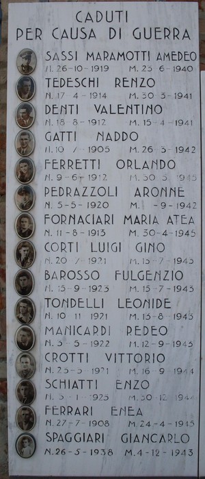 Lapidi commemorative ai caduti della Liberazione, onore ai sacrifici dei combattenti.