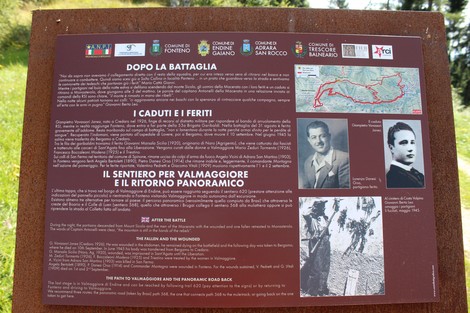 Informazioni storiche sulla "Strada della battaglia di Fonteno" e commemorazione dei caduti.