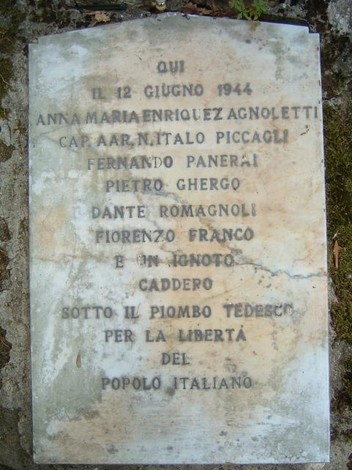 Cippo commemorativo ai caduti di Radio Cora, in ricordo di patrioti italiani sacrificatisi per la libertà.