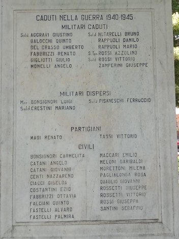 Monumento ai Caduti di Radicofani, commemorazione dei militari e partigiani delle guerre 1940-1945.