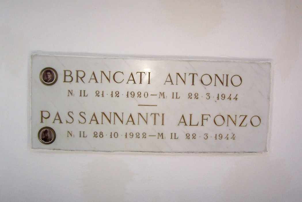 Cappella dei caduti di Monte Bottigli, commemorazione dei soldati Brancati Antonio e Passannanti Alfonzo.