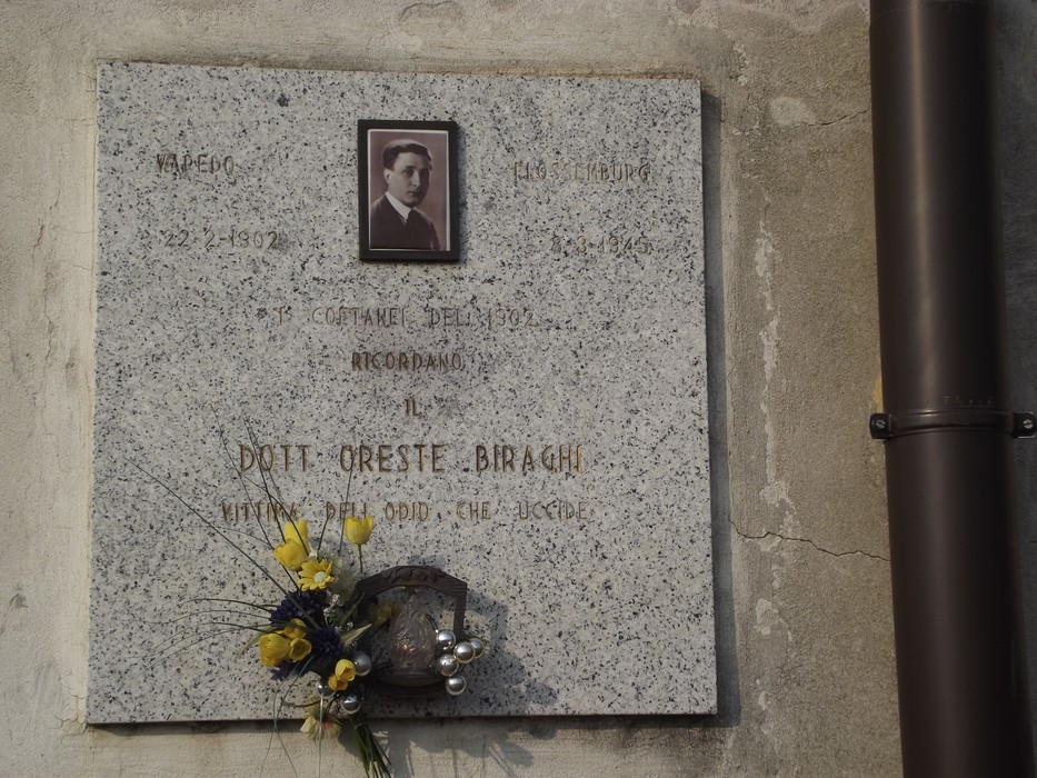 Lapide commemorativa ai Partigiani di Bovisio Masciago in onore del Dott. Oreste Biraghi.