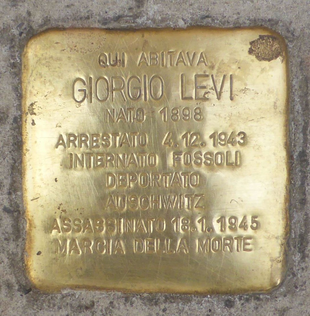 Pietra d'inciampo dedicata a Giorgio Levi, vittima della persecuzione nazista.
