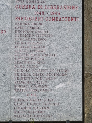 Monumento ai caduti di Bussoleno, commemorazione dei partigiani e civili della Seconda Guerra Mondiale.