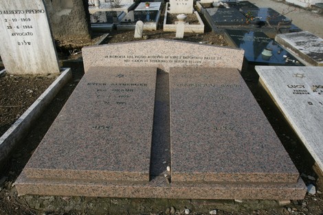 Cenotafi in memoria dei deportati nel cimitero ebraico, simbolo di ricordo e rispetto per le vittime.