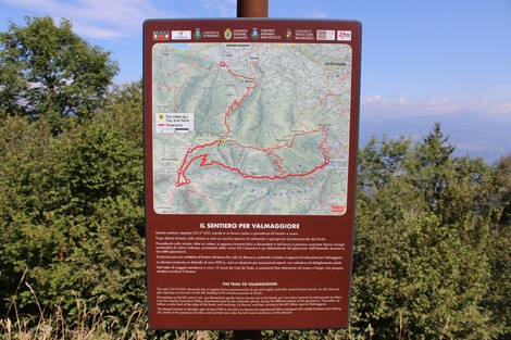 Mappa e informazioni sul "Sentiero per Valmaggiore" lungo la Strada della battaglia di Fonteno, circondata da natura.