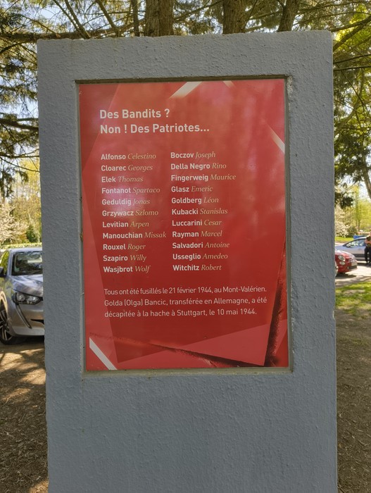 Memoriale del Gruppo Manouchian, un omaggio ai combattenti della Resistenza contro il nazismo.