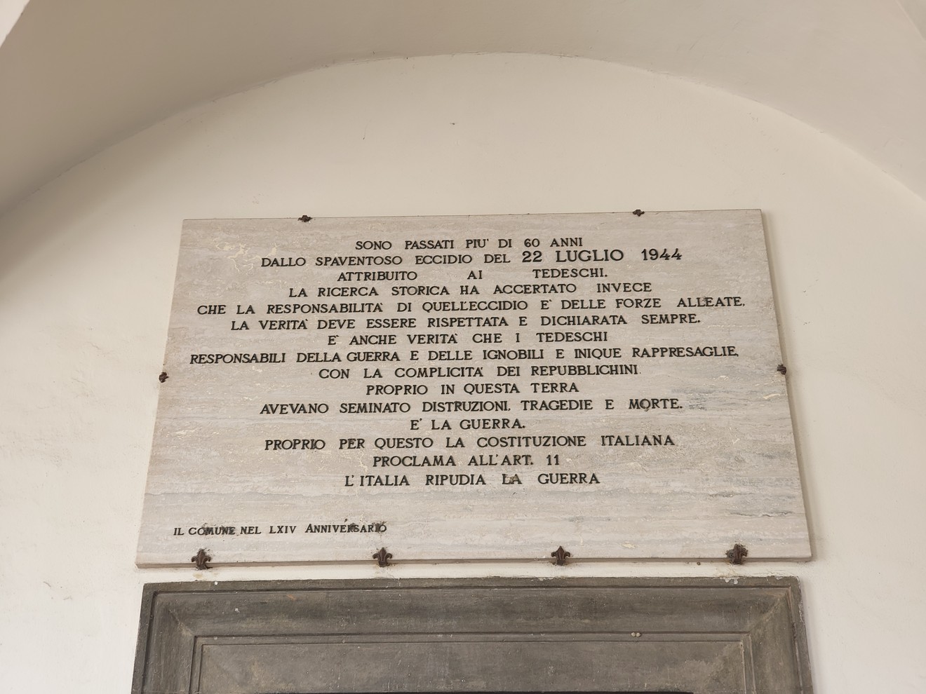 Nuova lapide alle vittime del Duomo, Comune di San Miniato (PI), foto 1