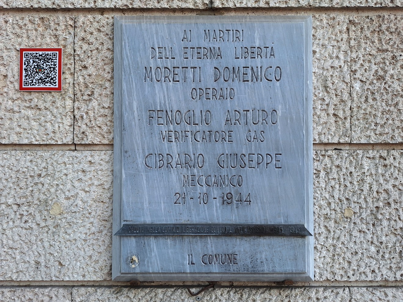 Lapide a Moretti, Fenoglio e Cibrario, Comune di Torino (TO), foto 1