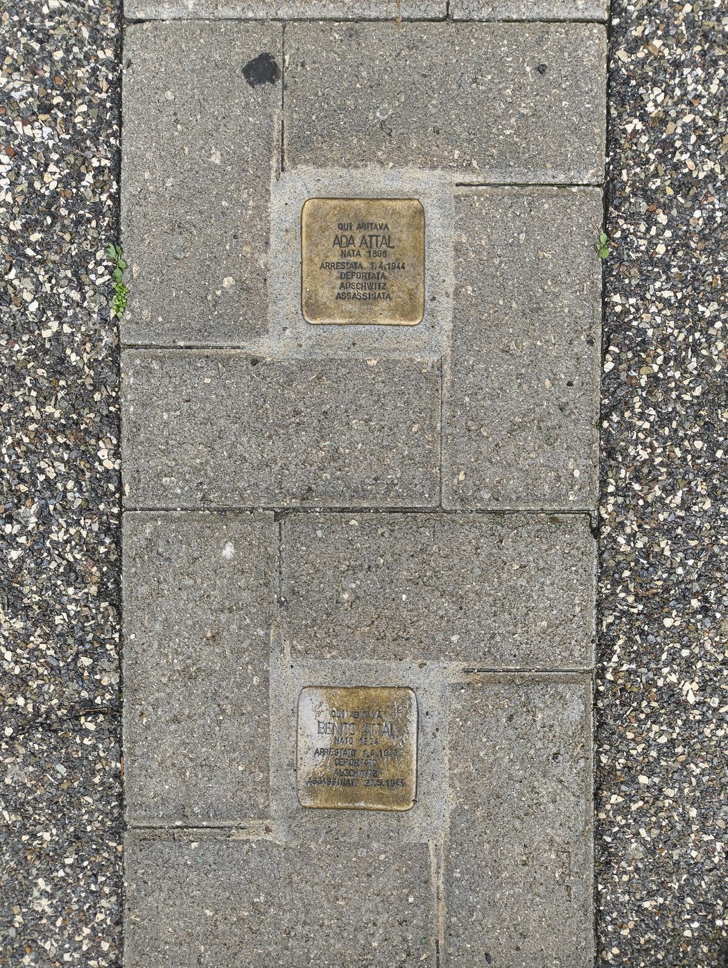 Pietre d'inciampo agli Attal, memoriali commemorativi per le vittime dell'Olocausto.