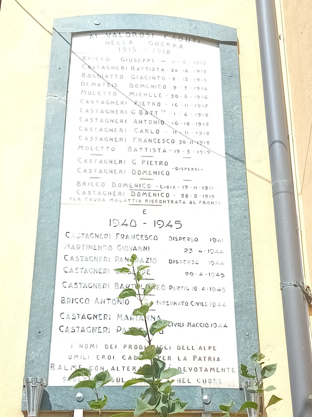 Lapide ai caduti, Comune di Balme (TO), foto 1