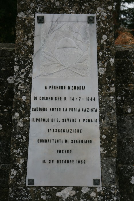 Monumento di San Severo, memoriale dedicato ai caduti del 14 luglio 1944, situato a Staggiano.