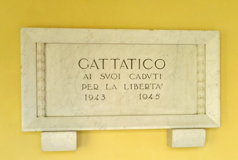 Lapide in memoria dei caduti per la libertà a Cattatico, commemorazione 1943-1945.