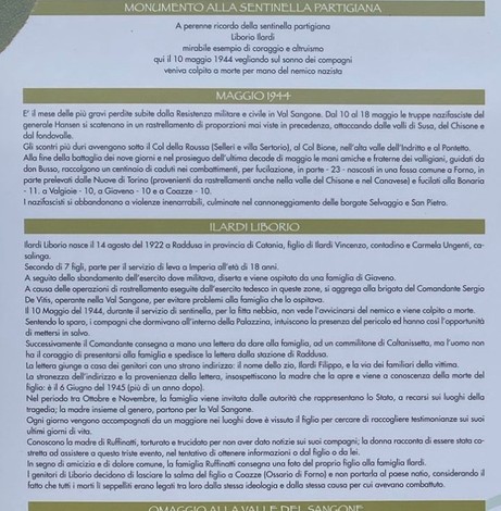 Monumento a Ilardi, omaggio alla memoria della Resistenza, con caratteristiche architettoniche e elementi commemorativi.