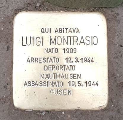 Pietra d'inciampo dedicata a Luigi Montrasio, vittima della persecuzione nazista.