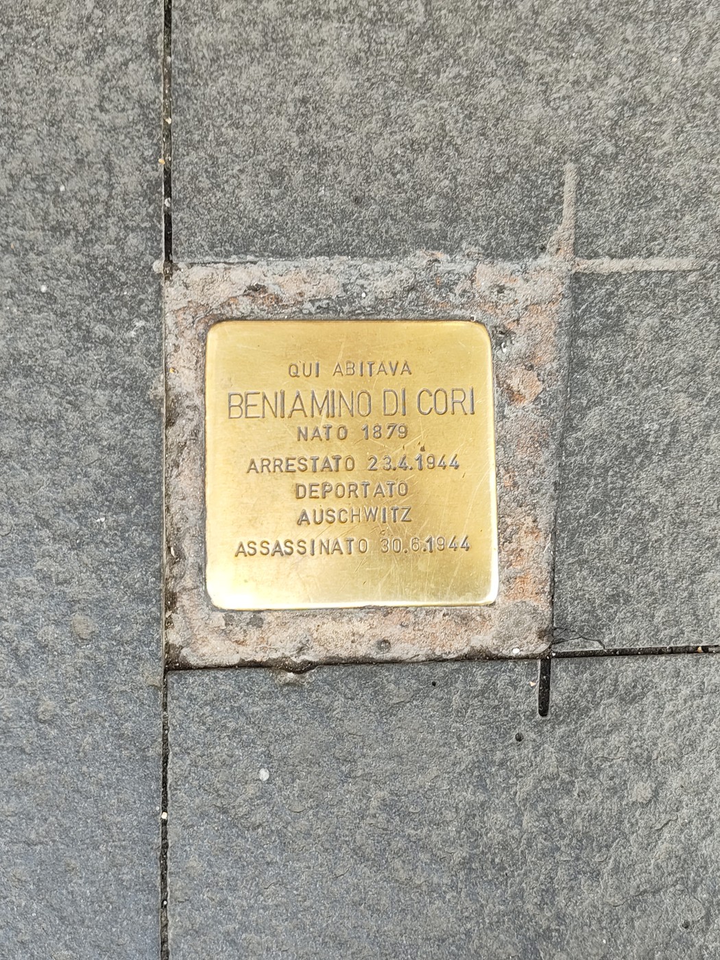 Pietra d'inciampo a Di Cori, Comune di Roma (RM), foto 1