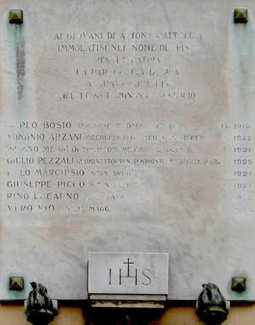 Lapide ai caduti dell'Azione Cattolica, Comune di Genova (GE), foto 1