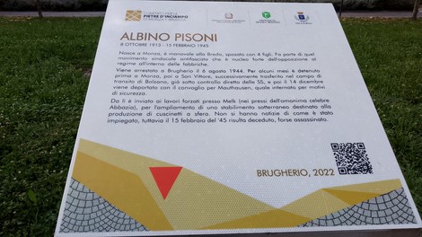 Pietre d'inciampo nel Giardino della Memoria, commemorano le vittime della persecuzione nazista.