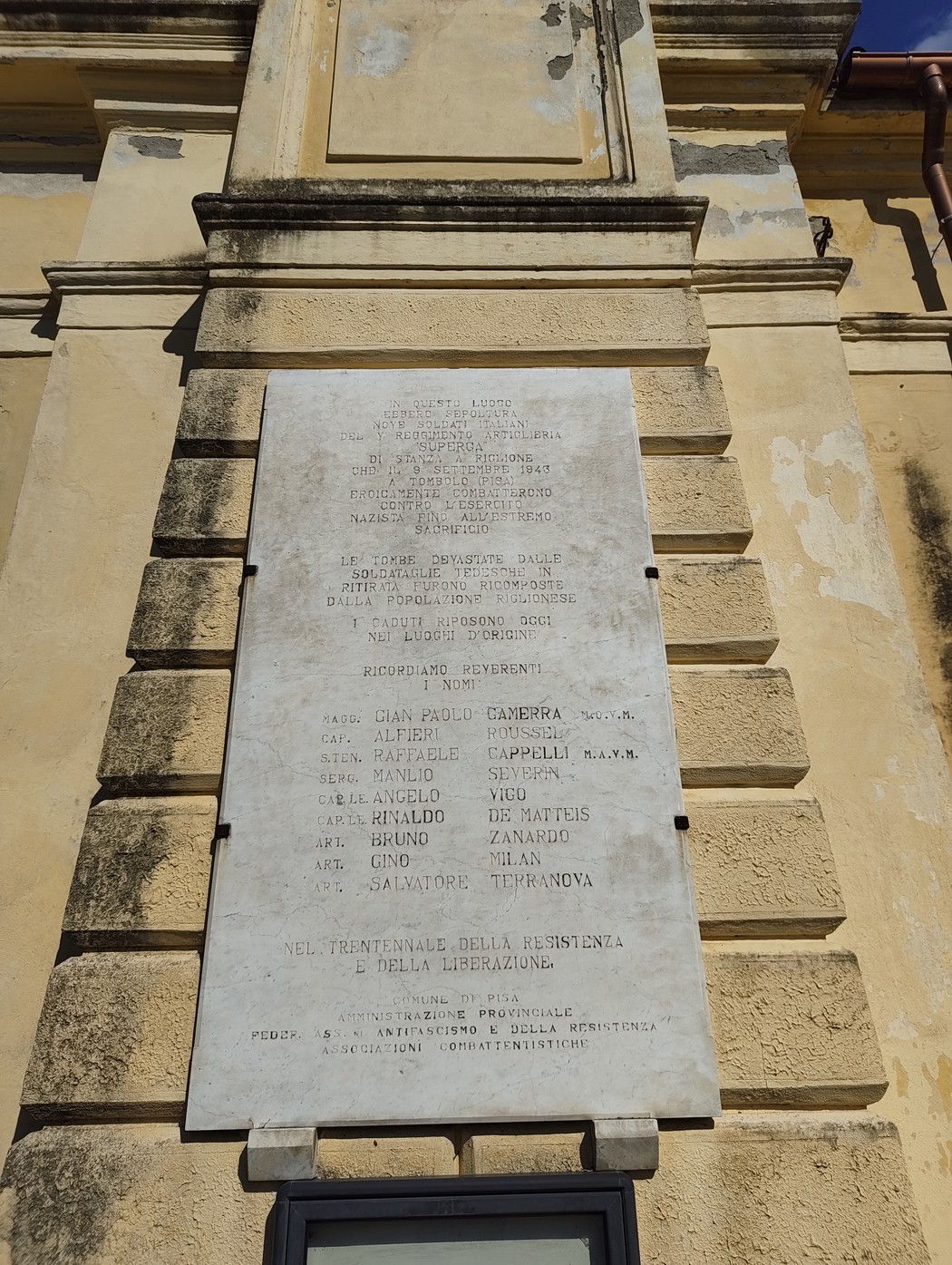 Lapide ai soldati del reggimento "Superga", Comune di Pisa (PI), foto 1
