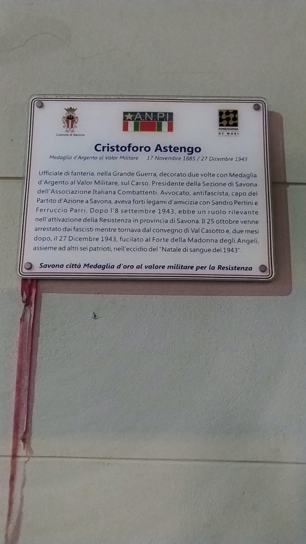 Targa ad Astengo, Comune di Savona (SV), foto 1