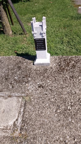 Cippi del viale della Rimembranza, memoriali in pietra disposti lungo un sentiero verdeggiante.
