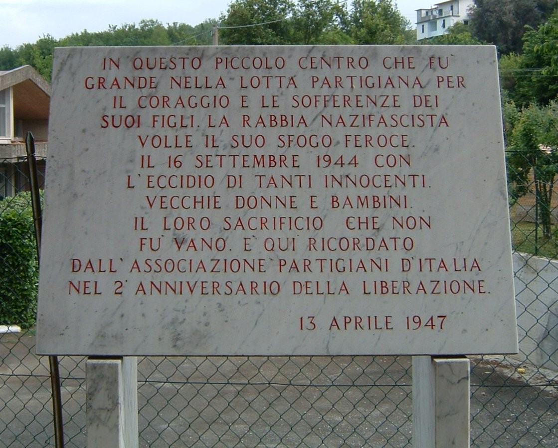 Cippo commemorativo a Bergiola Foscalina per le vittime del nazifascismo e la lotta partigiana. 13 aprile 1947.