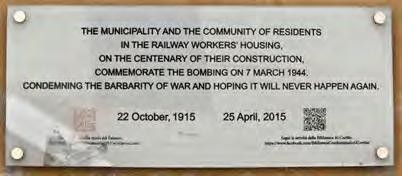 Lapide commemorativa per il bombardamento del 7 marzo 1944, dedicata alla memoria delle vittime.