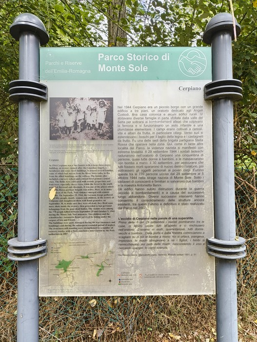 Rovine dell'oratorio di Cerpiano, un luogo ricco di storia nel Parco Storico di Monte Sole.