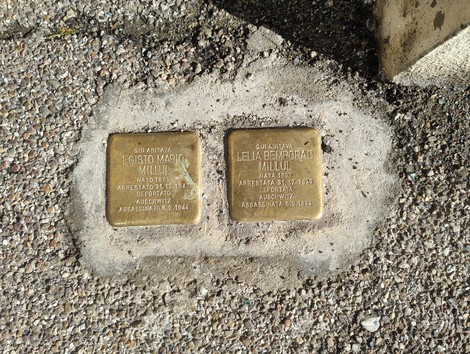 Pietre d'inciampo dedicati a Egisto Mario e Lelia Bemporad Millul, commemorazione della loro deportazione.