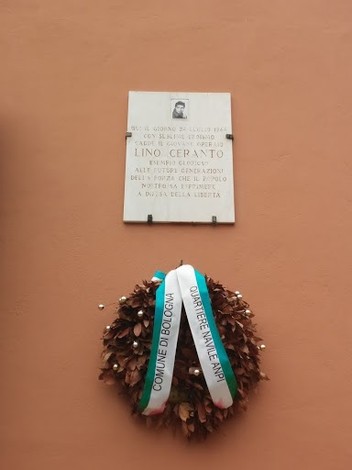 Lapide commemorativa dedicata a Lino Ceranto, in onore del suo sacrificio per la libertà.