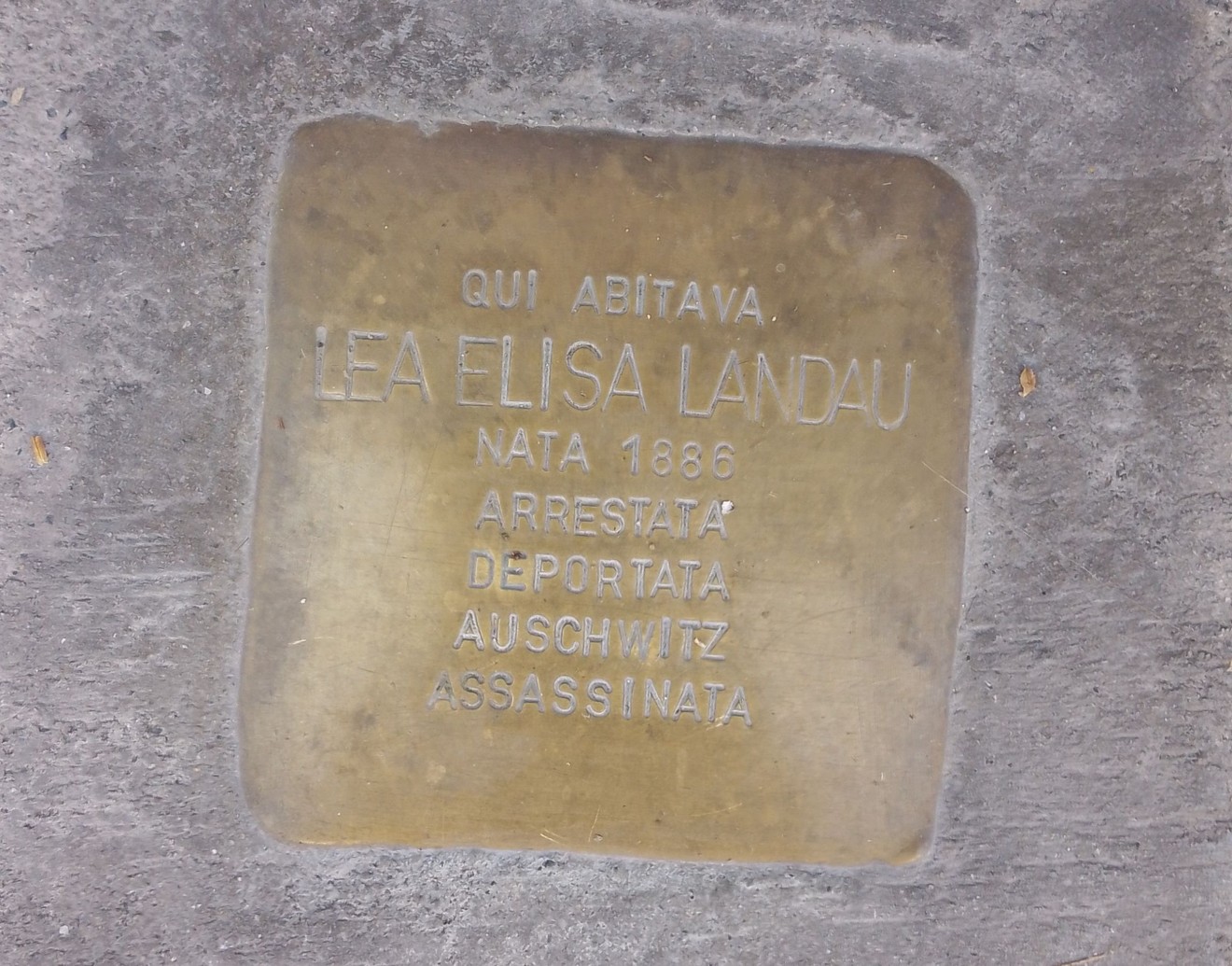 Pietra d'inciampo a Landau, Comune di Milano (MI), foto 1