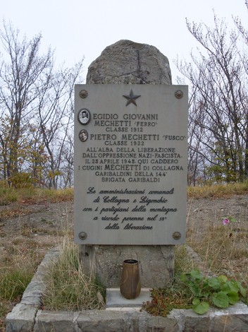 Cippo commemorativo dedicato ai Mechetti, in onore dei caduti nella lotta contro il fascismo.