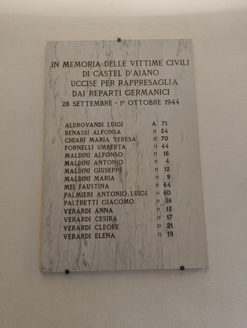 Sacrario dei Martiri di Marzabotto, memoriale dedicato alle vittime civili uccise dai reparti tedeschi nel 1944.