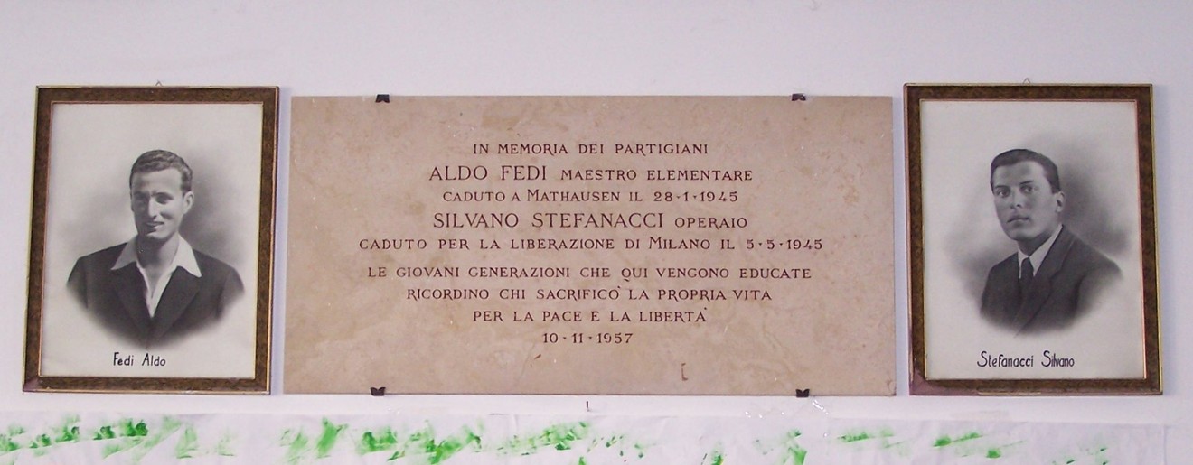 Lapide commemorativa dedicata ai partigiani Aldo Fedi e Silvano Stefanacci, caduti per la libertà.