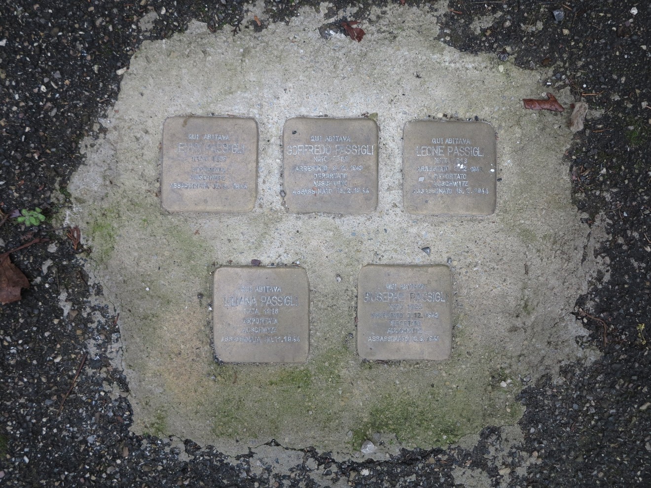 Pietra d'inciampo in memoria delle vittime della Shoah ai Passigli, commemorazione per non dimenticare.