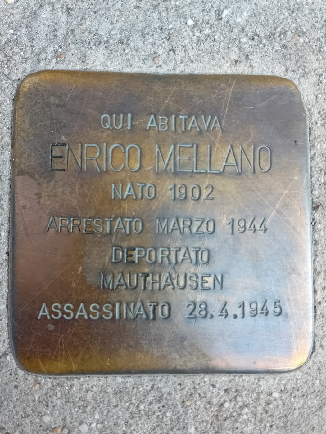 Pietra d'inciampo a Bini e Mellano, Comune di Torino (TO), foto 1