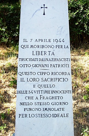 Cippo commemorativo dedicato agli Otto Martiri, caduti per la libertà il 7 aprile 1944.