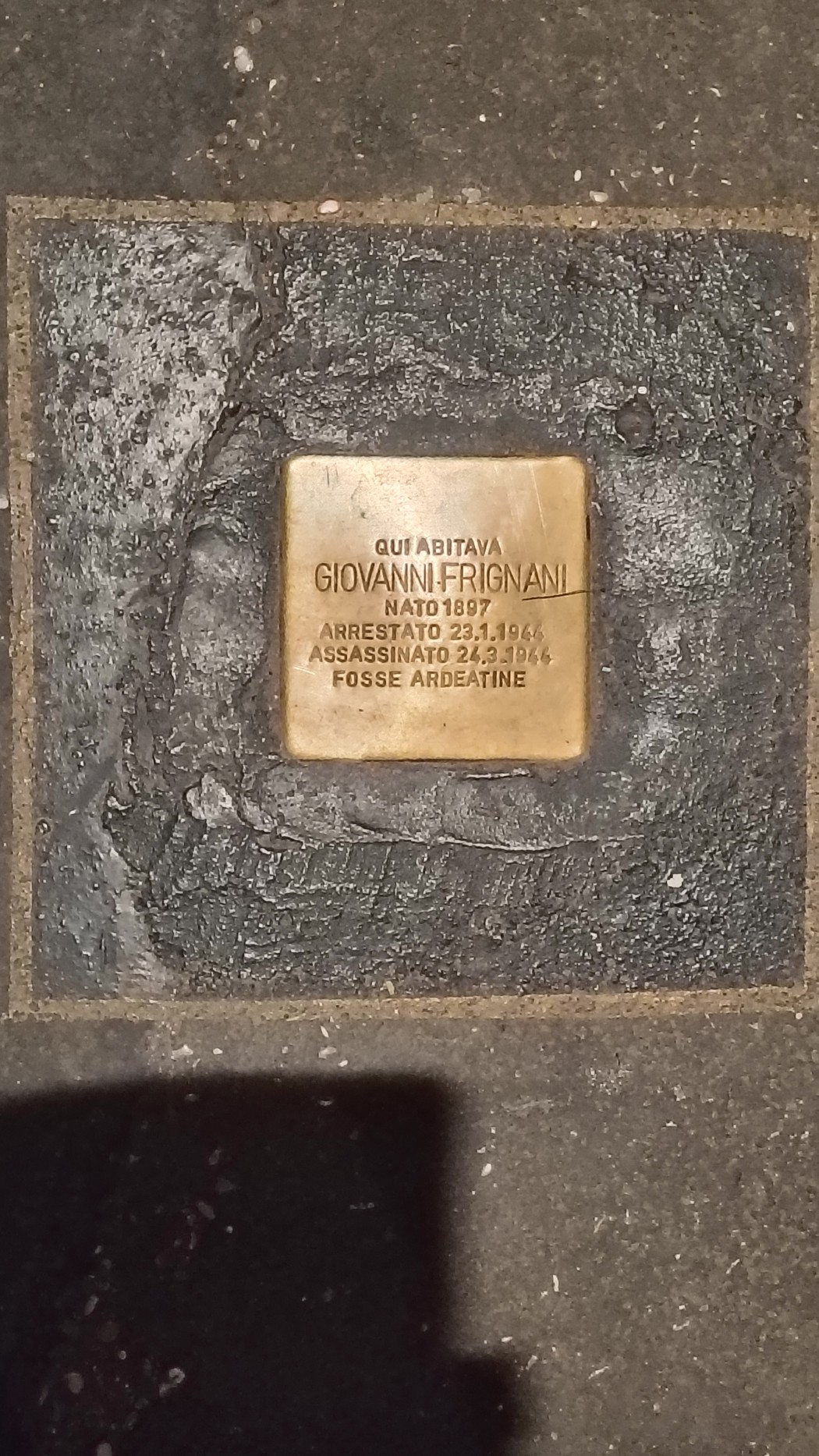Pietra d'inciampo a Frignani, Comune di Roma (RM), foto 1