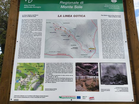 Informazioni e mappa percorsi del Parco della Linea Gotica a Monte Sole, in Emilia-Romagna.