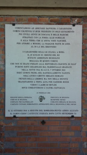 Lapidi delle Caserme Rosse, commemorazione storica con riferimenti a eventi e figure importanti.